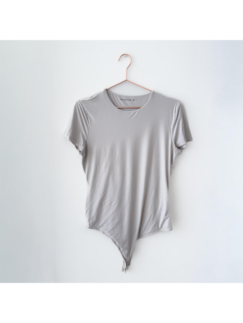 Abercrombie & Fitch Grey Soft Matte Seamless Tee Bodysuit Size XL